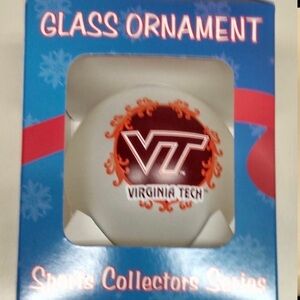 Virginia Tech Glass Ornament